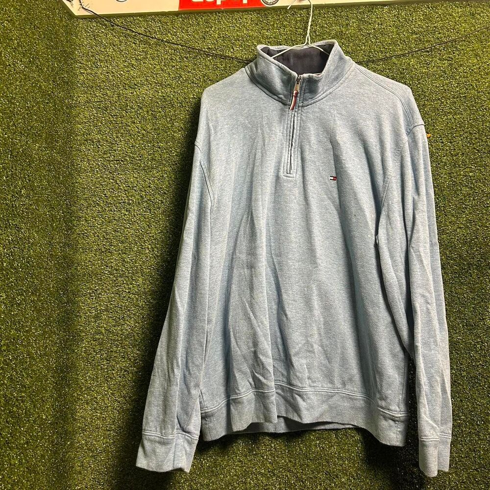 Tommy-hilfiger Men's Blue and Grey Sweatshirt